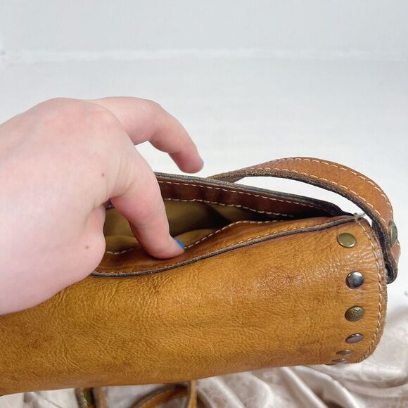 Patricia Nash Brown Leather Studded Crossbody Bag Boho Western Purse - Picture 5 of 10
